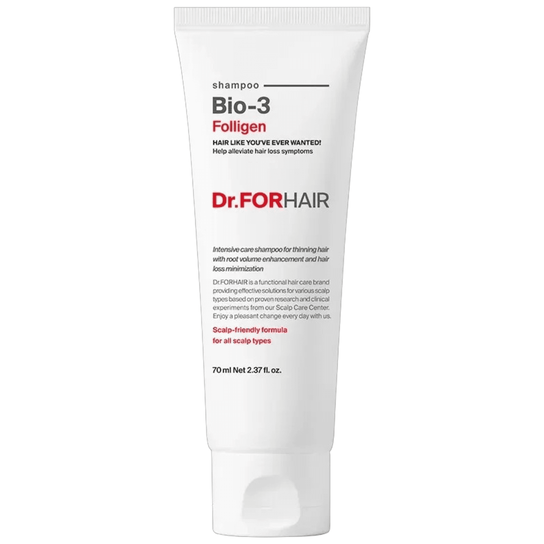 Восстанавливающий шампунь против выпадения с стволовыми клетками Dr.FORHAIR Folligen Bio-3 Shampoo 70 мл КТ